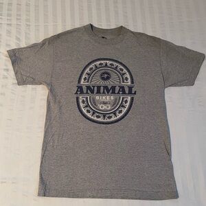 Animal Gray Short Sleeve Tee with Navy Logo